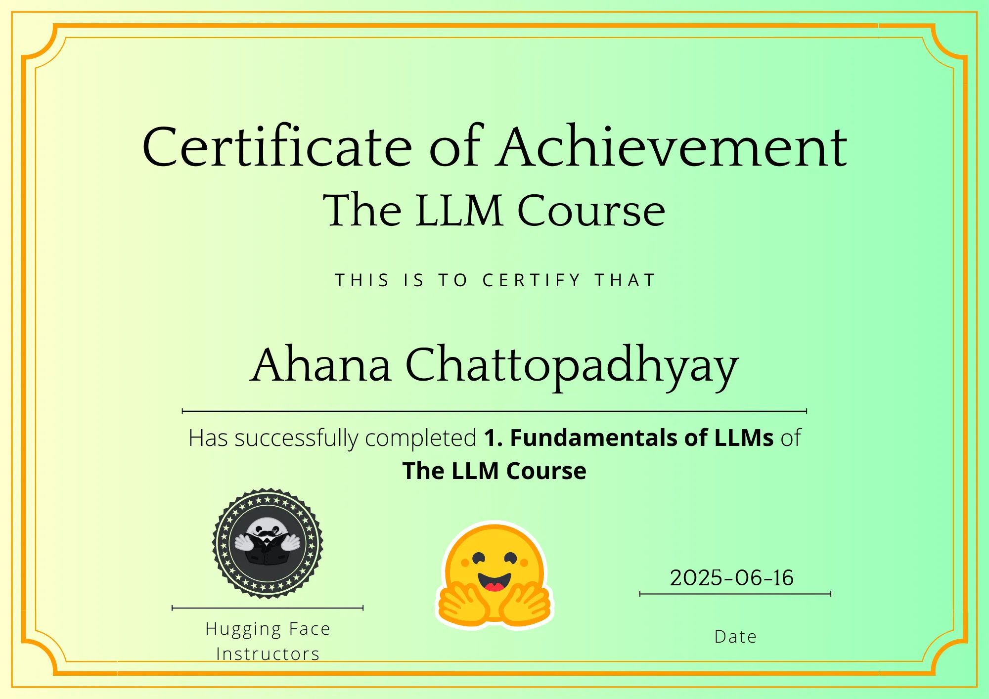 The LLM Course Module 1 Certification