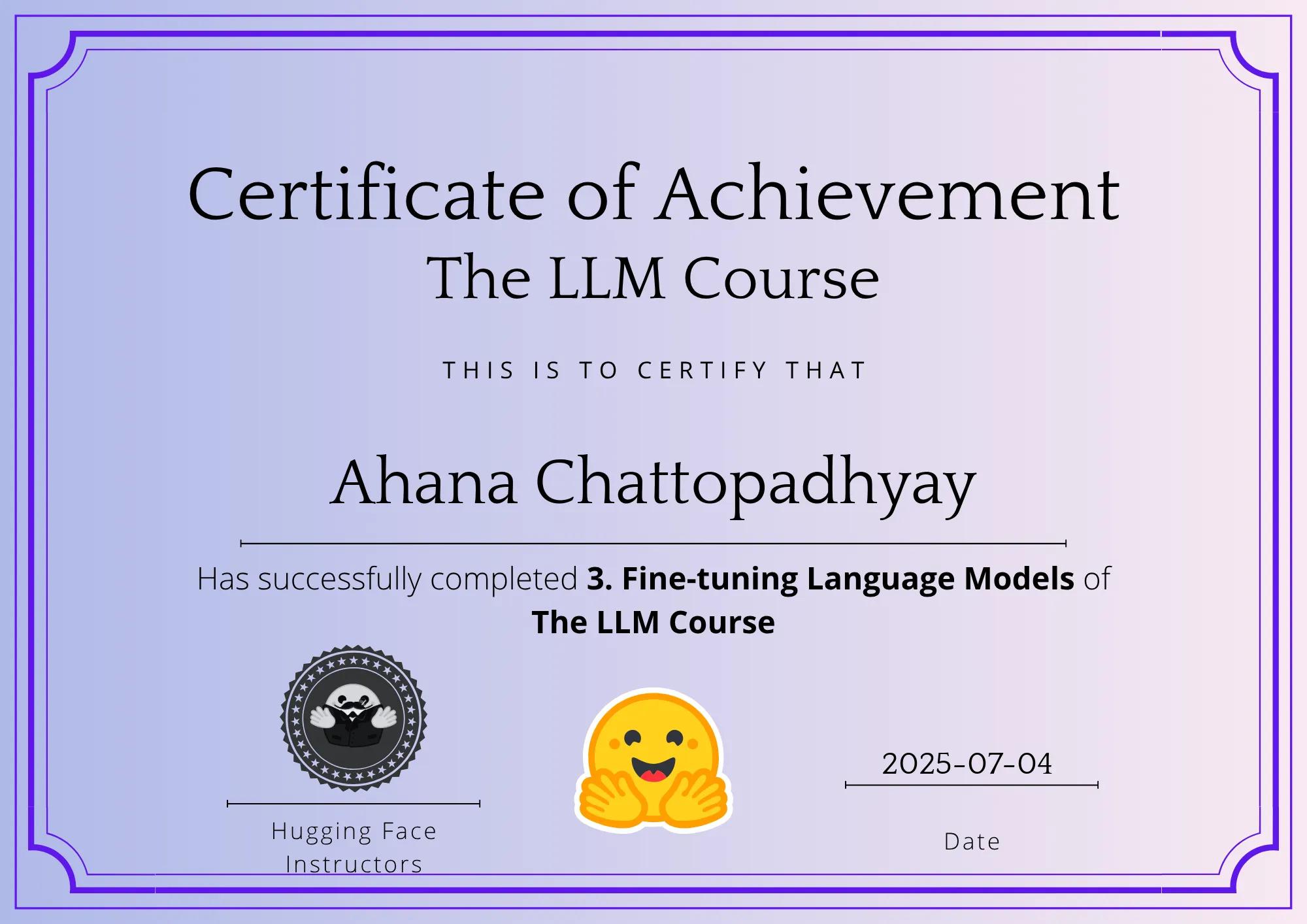 The LLM Course Module 3 Certification